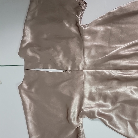 BIRDY GREYJESSE DRESS SHINY SATIN TAUPE DRESS/ SIZE  M. - Picture 12 of 14
